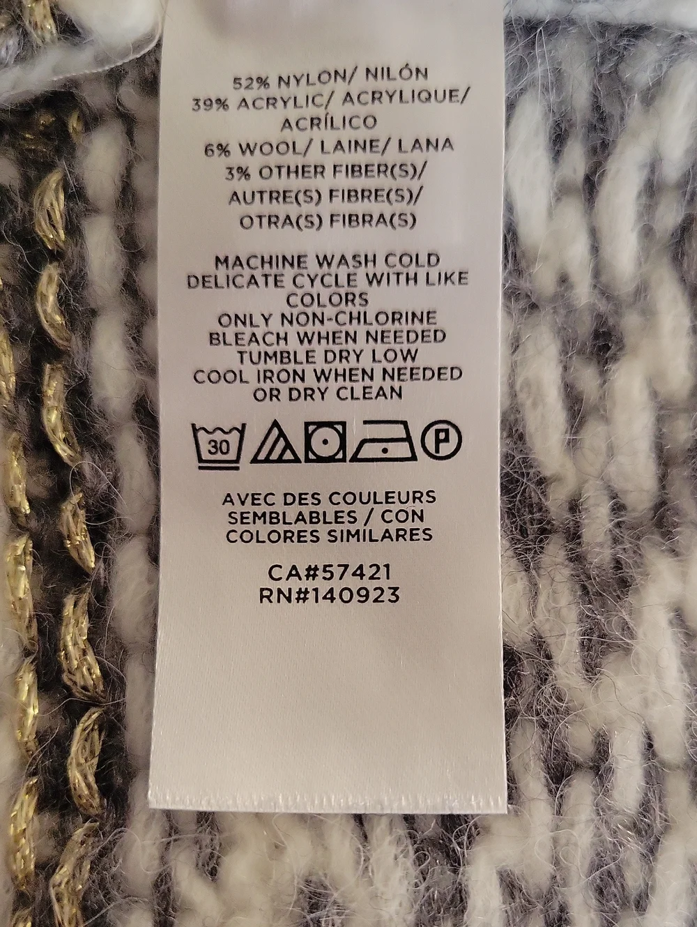 LOFT NWT Cream Crewneck Sweater with Gray Fair Isle Motif Wool Blend Size XS